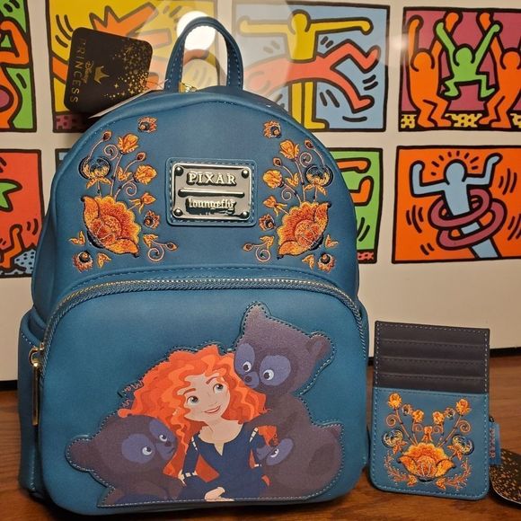 Loungefly brave backpack and cardholder set